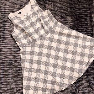 Talbots waffle checkers b&w dress
